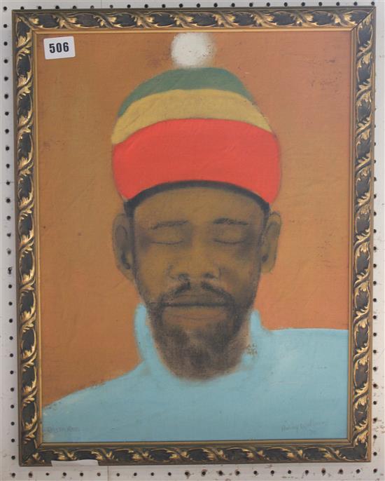 Aubrey Williams, Rasta Fari, mixed media on canvas